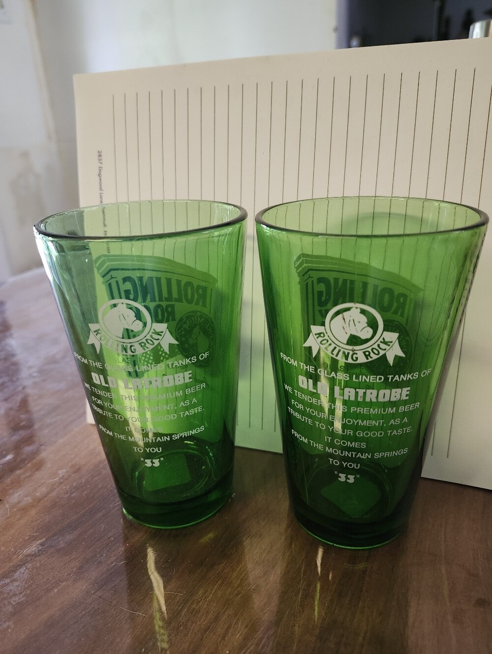 Rolling Rock Green Pint Glass - Set of 2 - Picture 7 of 8